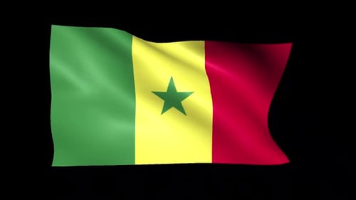 Realistic Waving Senegal Flag Seamless Loop
