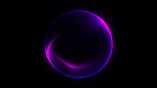 Abstract Neon Glowing Fluid Circle Motion Background