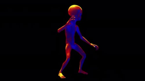 Futuristic Alien Creature Walking Animation
