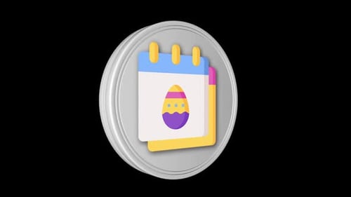 Animated 3D Easter Calendar Icon for Holiday Events