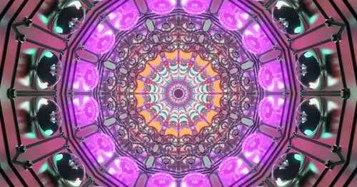 Abstract Kaleidoscope Geometric Tunnel Motion Background Loop