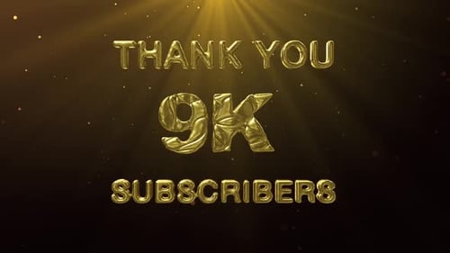 Golden Thank You Subscribers Milestone Title Reveal Animation