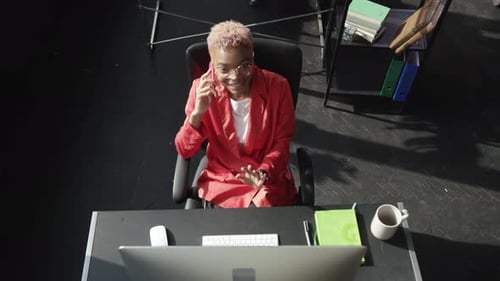 A Focused and Dedicated Professional Thriving in a Modern Office Environment Setting