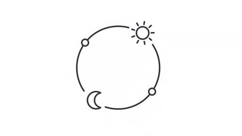 Animated diurnal cycle line icon