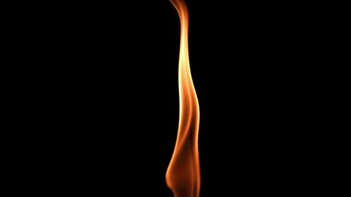 Bright Flames on a Black Background Filmed on a Highspeed Camera at 1000 Fps