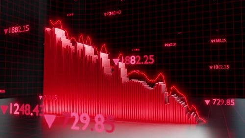 Falling Stock Value Visualized in a Red Line Graph – Market Downturn Concept