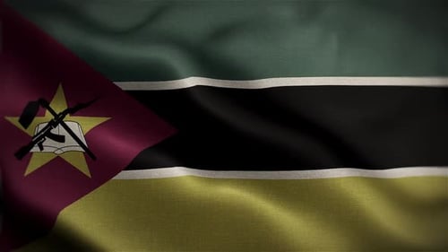 Realistic Waving Mozambique National Flag Loop Animation