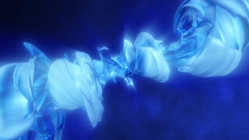 Abstrakte blaue Linie, wirbelnde Flüssigkeit, glühende Energie, wissenschaftlicher, futuristischer Hightech-Hintergrund