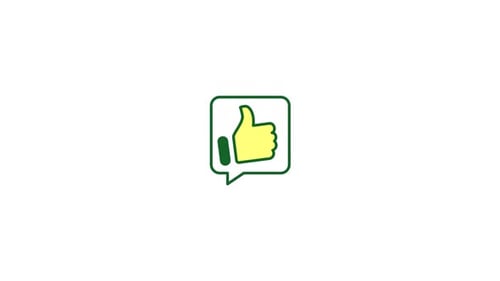 Animated Thumbs Up Like Icon in Speech Bubble