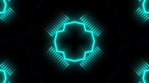 Abstract Neon Geometric Kaleidoscope Loop Background