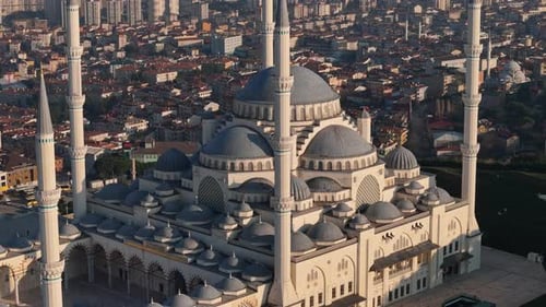 Aerial View of Blue Mosque in Istanbul Stunning Design Turkey Iconic Religious Landmark Rich
