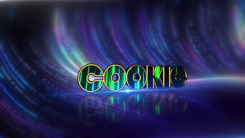 Cookie Futuristic Neon Text On Cybernetic Canvas