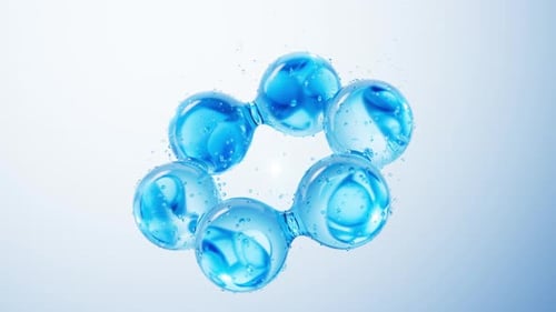 Looping Fluid Science Molecule with Water Droplets