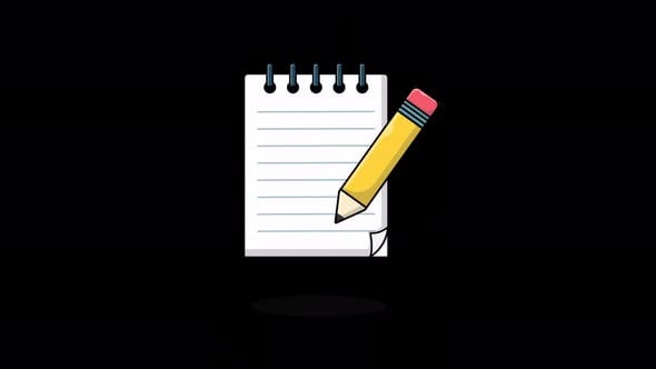 Animated Blank Notepad and Pencil Video - Transparent, Backgrounds ...