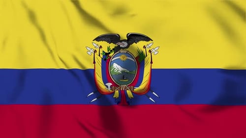 Ecuador Flag Waving Seamless Loop Animation