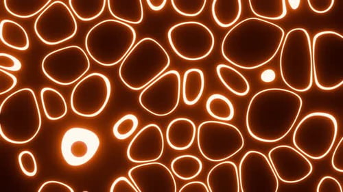 Neon Animated Orange Bubbles Background Vj Seamless Loop