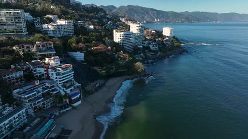 Puerto Vallarta - Puerto Vallarta, Jalisco, Mexico. Aerial drone fly above view high resolution 4k