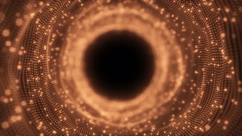 Abstract Golden Particles Tunnel Loop Background