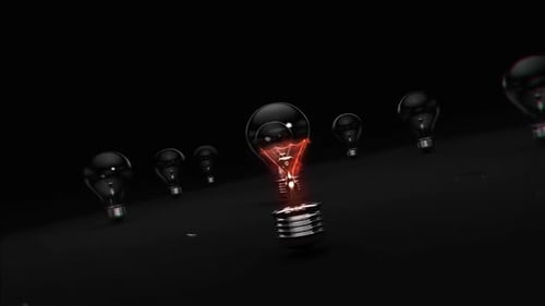 Exploding Light Bulbs With Orange Energy Effects