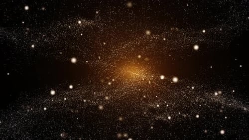 Schleife im Hintergrund mit Goldpartikeln