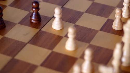 Yuriy Chess pieces. Chess board from hard strategy logic game.