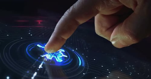 Antivirus symbol digital 3d finger touch