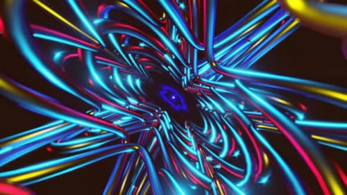 Fond transparent de lumières stroboscopiques abstraites et de formes géométriques en mouvement