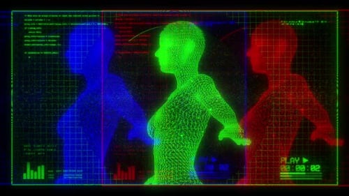 Weiblicher RGB-Digitalbildschirm