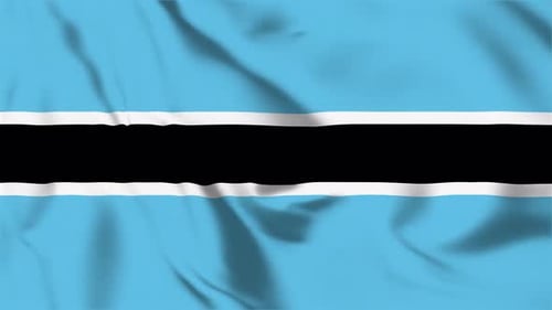 Realistic Waving Flag of Botswana Animation