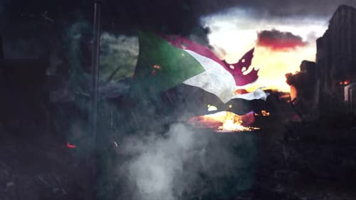 Distressed Burning Flag Image Reveal