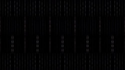 3D Abstract shining bright lines set wave, colorful, black background