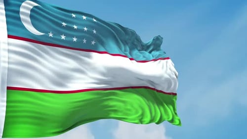 Uzbekistan Realistic Waving 4k