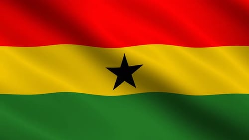 Waving Ghana Flag Seamless Loop Animation