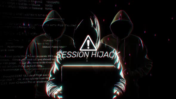 Hacker Hooded Figures Digital Warning Glitch Title, Backgrounds Motion ...