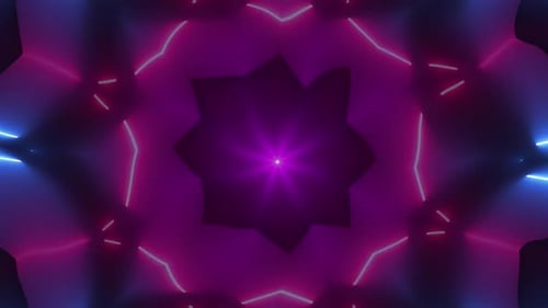 Dynamic Abstract Neon Kaleidoscope Loop Background