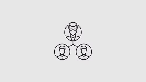Animated Flat Design Corporate Team Network Icon