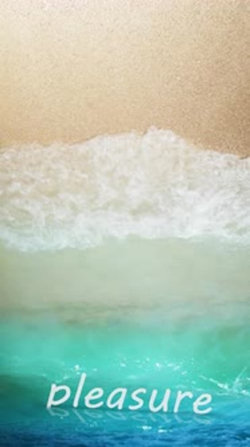 Summer Beach Sign on Tropical Coast with Turquoise Water and Blue Sky