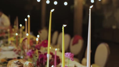 Elegant Candlelit Table at Evening Celebration