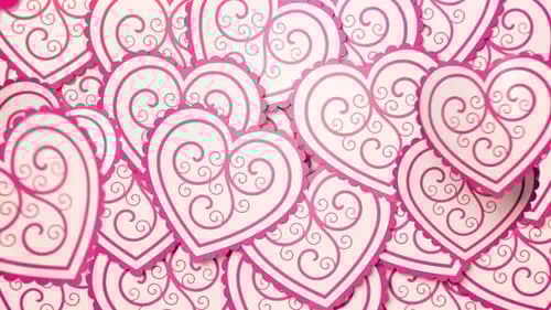 Animated Decorative Pink Hearts Background