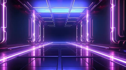 Futuristic neon corridor (1)