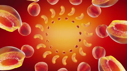 Abstract Close-Up of Swirling Peach Fruit