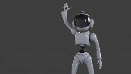 3D Robot Waving Hello Animation