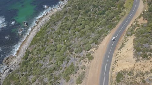 Aerial flying along coast in South Africa