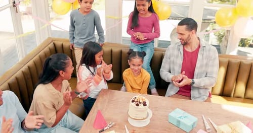 Diverse Family Celebrating Birthday at Home