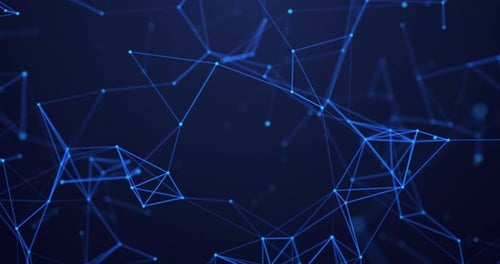 Abstract futuristic background with plexus of lines, dots and triangles, digital technology