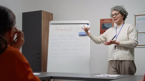Adult Education Class with Teacher and Students