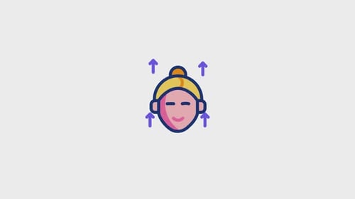 Animated Minimalist Icon for Face Uplift or Rejuvenation