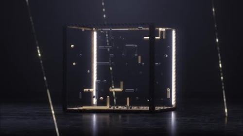 Futuristic Illuminated Cube Design
