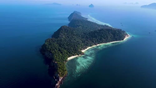 Aerial View of Tropical Island Paradise