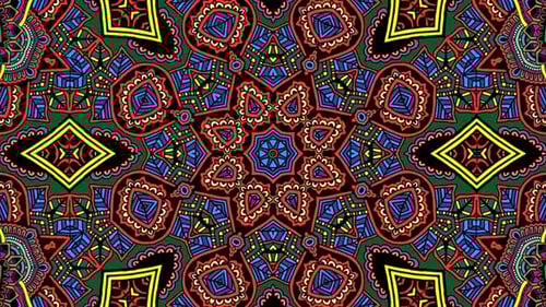 Vibrant Abstract Kaleidoscope Pattern Loop Background